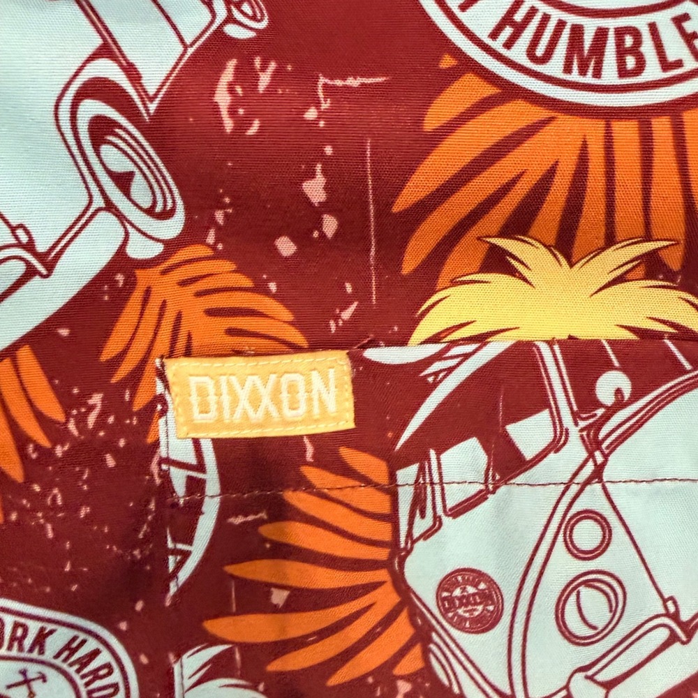 Dixxon Flannel Co Surf City Shirt Mens Large Maroon Surf Van Tropical D-Lite L - Picture 3 of 5